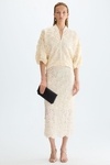 Sequinned tulle straight-fit skirt