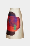 Print duchesse A-line midi skirt