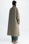 Chequered technical cotton straight-fit trench coat
