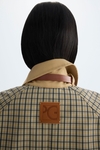 Chequered technical cotton straight-fit trench coat