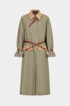 Chequered technical cotton straight-fit trench coat
