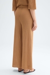 Cotton pointelle knit straight-leg trousers