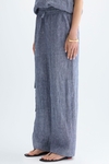 Crinkle linen pyjama-style trousers