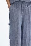 Crinkle linen pyjama-style trousers