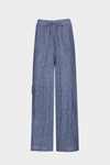 Crinkle linen pyjama-style trousers