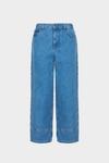 Denim straight-leg trousers