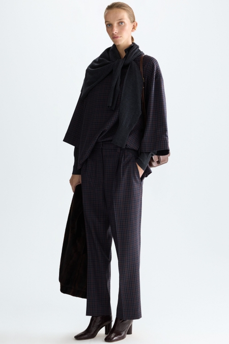 COOL WOOL EFFECT STRAIGHT-LEG TROUSERS