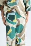 Print cupro wide-leg trousers