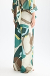 Print cupro wide-leg trousers