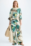 Print cupro wide-leg trousers