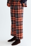 Chequered cotton twill pyjama-style trousers