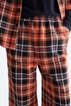 Chequered cotton twill pyjama-style trousers
