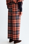 Chequered cotton twill pyjama-style trousers