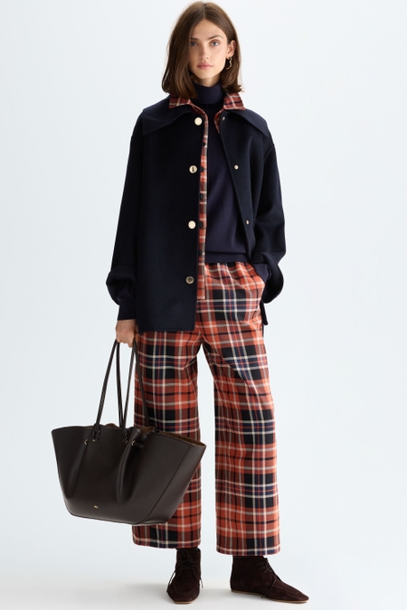 CHEQUERED COTTON TWILL PYJAMA-STYLE TROUSERS