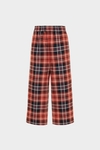 Chequered cotton twill pyjama-style trousers