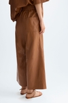 Faux-leather pyjama-style trousers