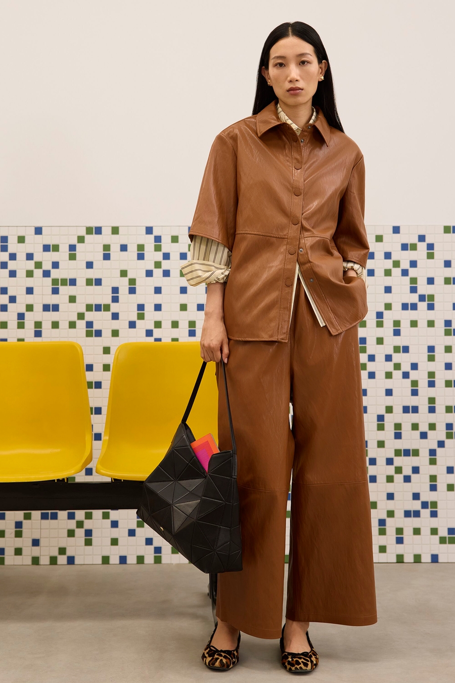 PANTALÓN PIJAMERO EFECTO PIEL