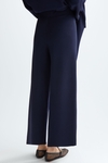 Stretch-knit straight-leg trousers