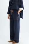 Cotton fleece straight-leg trousers