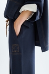 Cotton fleece straight-leg trousers