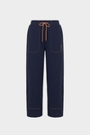 Cotton fleece straight-leg trousers
