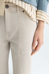 Cotton twill flared trousers