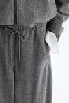Wool tweed barrel trousers