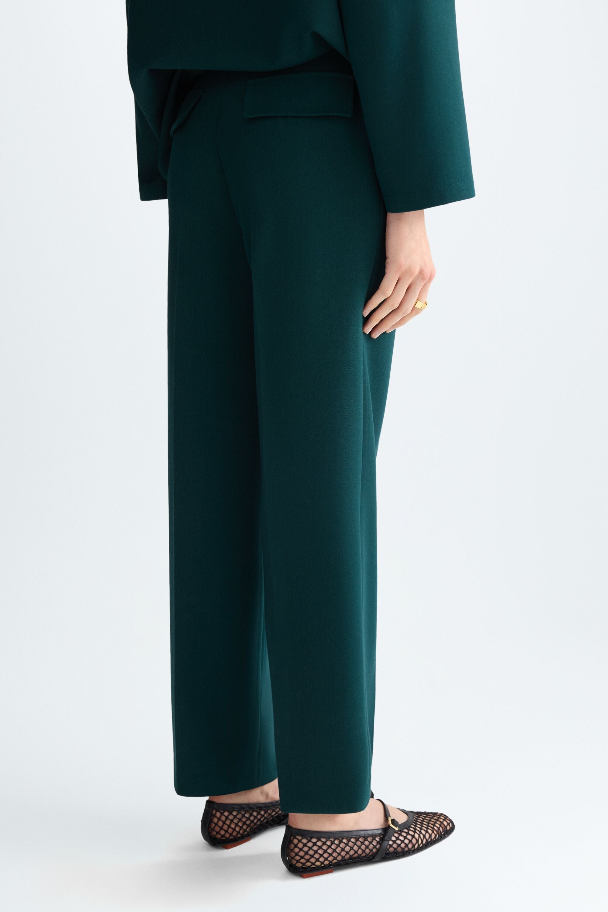 Double-faced straight-leg trousers green - Purificacion Garcia