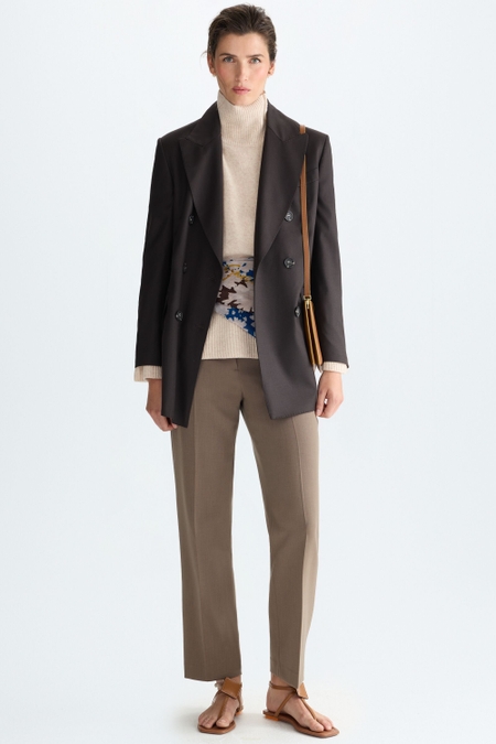 DOUBLE-FACED STRAIGHT-LEG TROUSERS