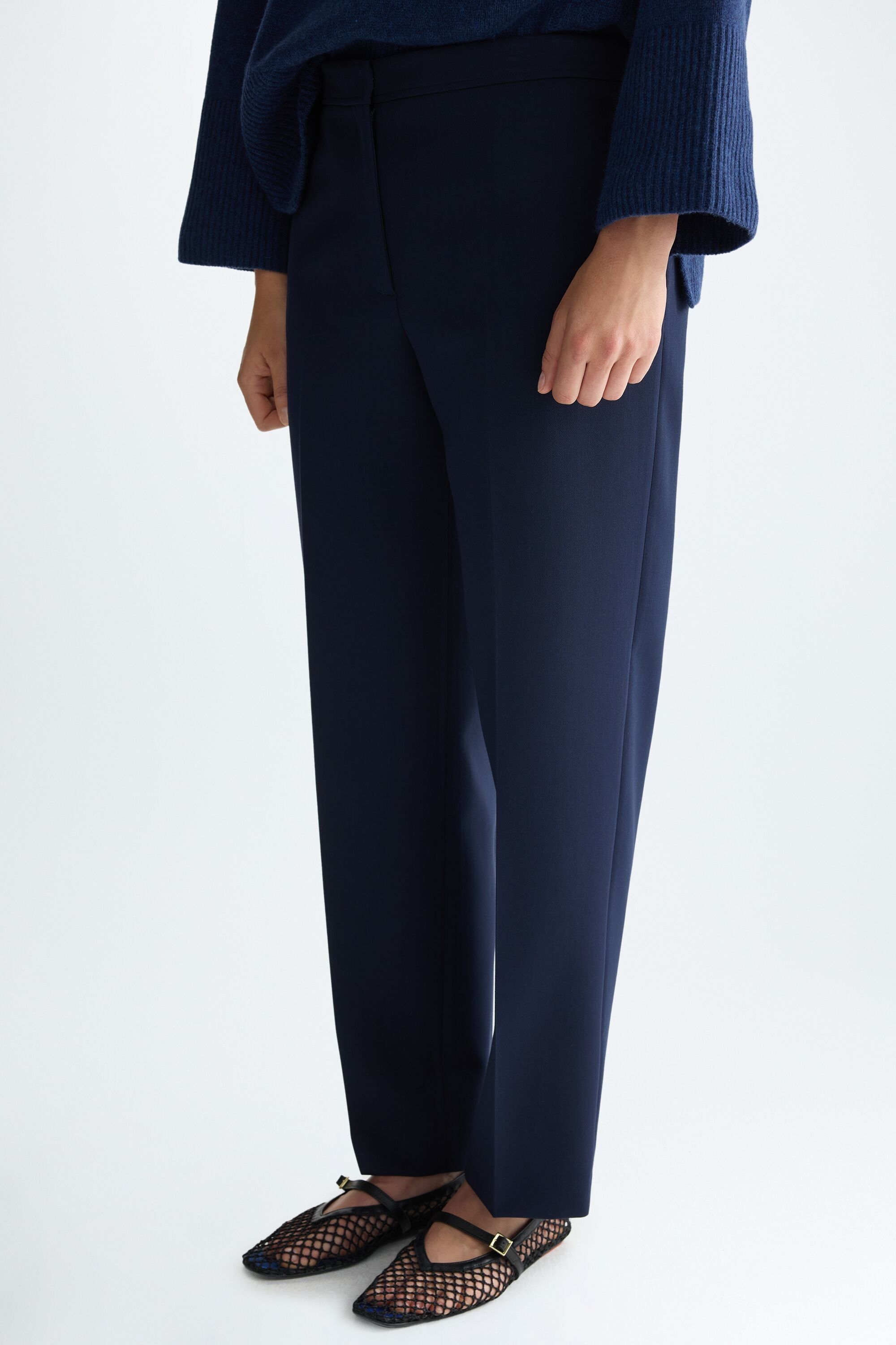 Double-faced straight-leg trousers