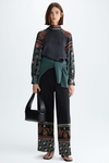 Africubo Ornamental print crepe wide-leg trousers