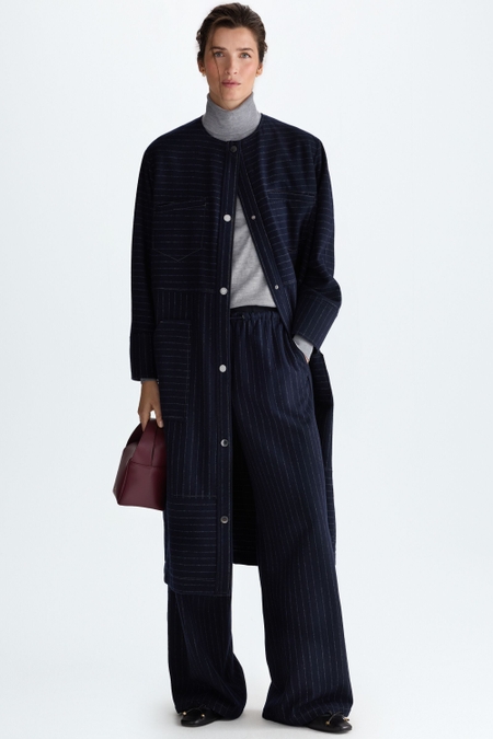 PINSTRIPED WOOL PYJAMA-STYLE TROUSERS