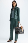 Faux-leather barrel trousers
