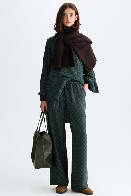 JACQUARD STRAIGHT-LEG PYJAMA-STYLE TROUSERS