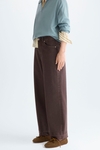 Cotton twill straight-leg trousers