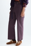 Cotton twill straight-leg trousers