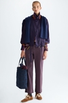 Cotton twill straight-leg trousers