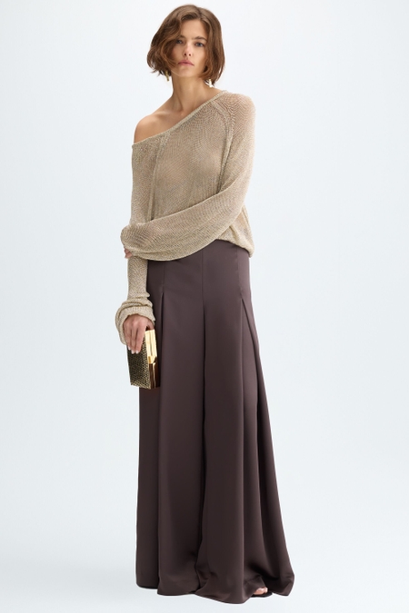 SATIN WIDE-LEG TROUSERS