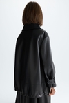 Faux-leather oversize coat