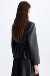 Faux-leather fitted jacket