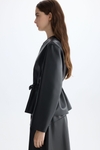 Faux-leather fitted jacket