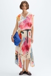 Print twill jersey cocoon-fit t-shirt