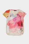 Print twill jersey cocoon-fit t-shirt