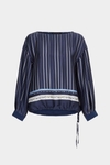 Camiseta oversize combinada estampado patchwork denim