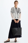 Nylon knit mesh oversize bomber jacket