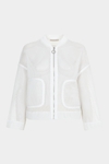 Nylon knit mesh oversize bomber jacket