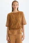 Knit mesh oversize t-shirt