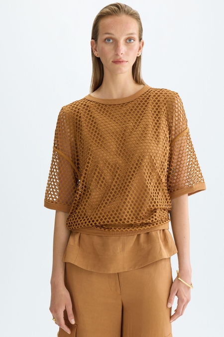KNIT MESH OVERSIZE T-SHIRT