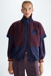 Shearling nylon straight-fit gilet