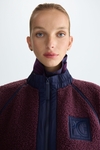 Shearling nylon straight-fit gilet